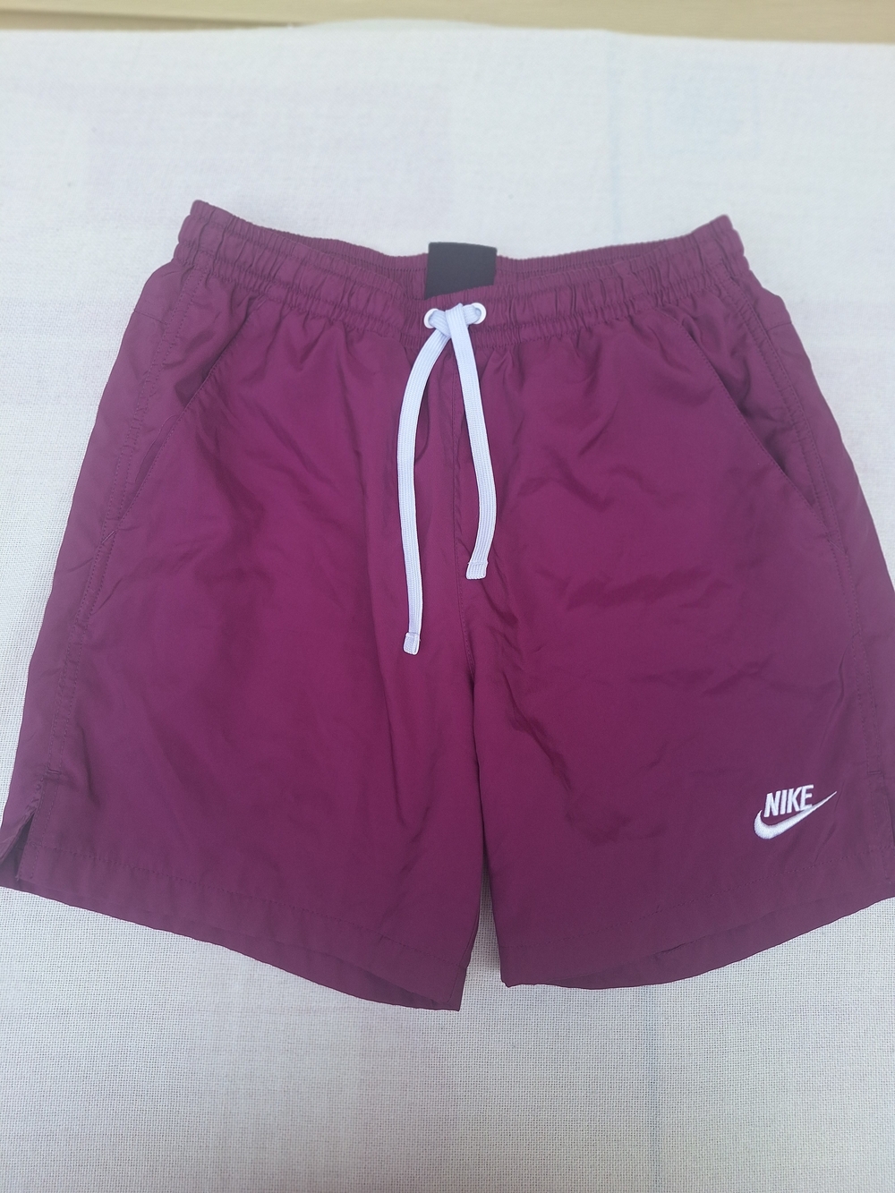 Nike Men's Maroon Athletic Shorts with White Drawstring